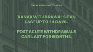 Xanax withdrawals can last up to 14 days