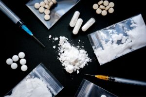 Stimulant and drugs on black background - journeypureriver.com