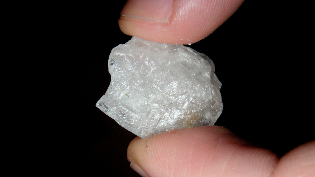 A crystal of methamphetamine