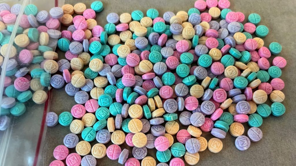 Rainbow pills - one of the forms of fentanyl found on the street that can kill